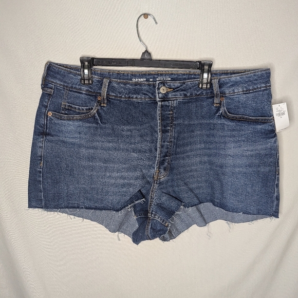 Old Navy NEW Sky High A Line Cut Off Blue jean Shorts Sz 20 - Picture 1 of 11
